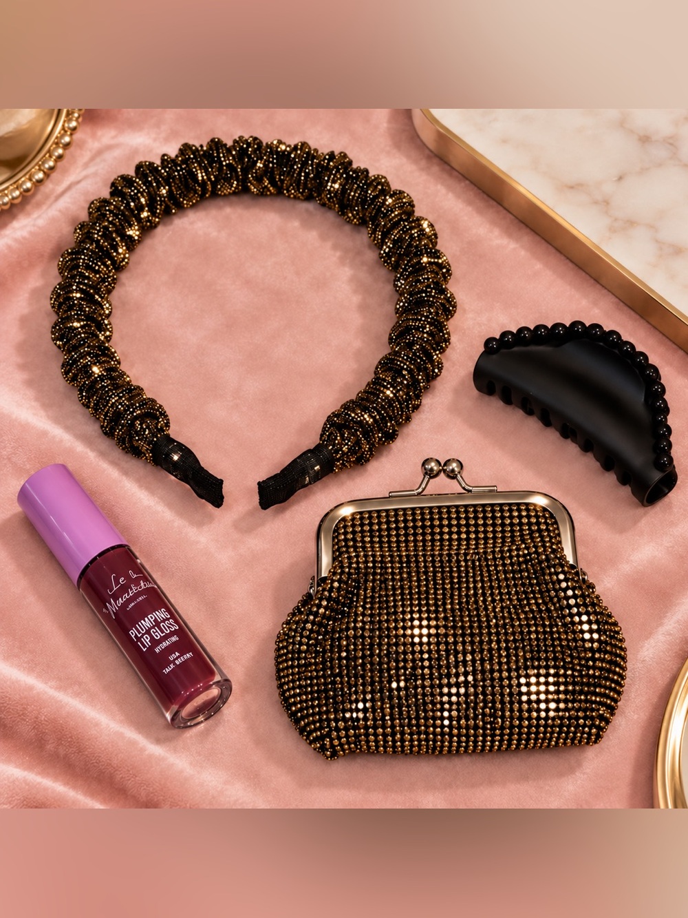 ✨ Gold Glam Hair & Beauty Gift Set | NWT | Set of 4 ✨